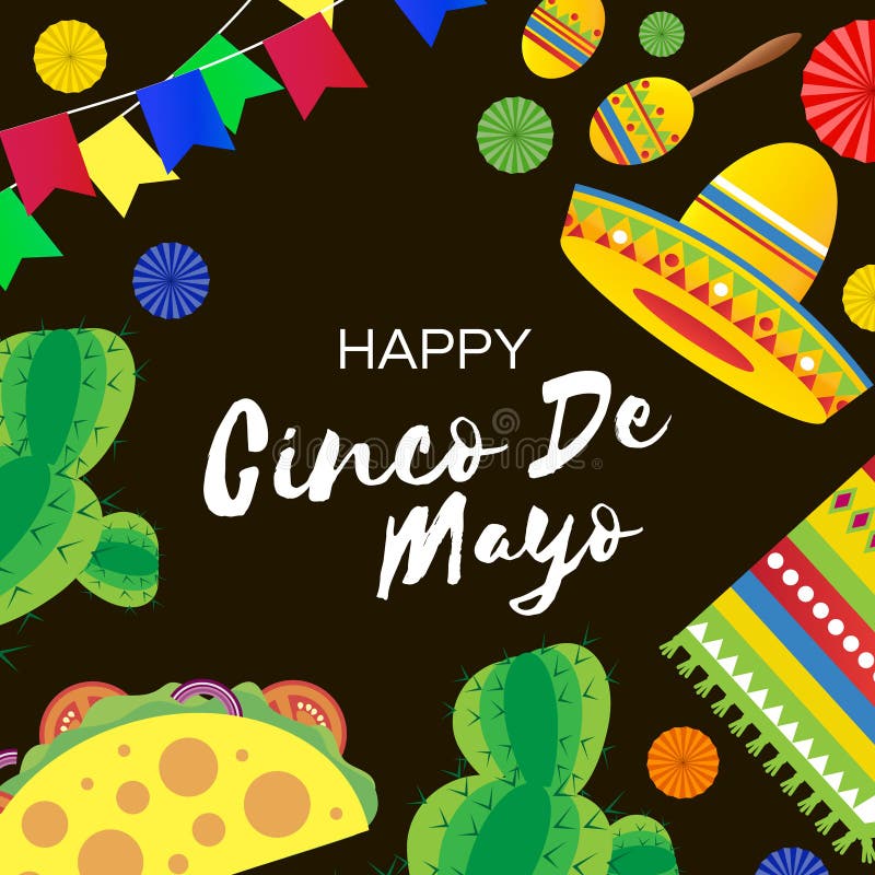Cinco de mayo fericit banner în stil tăiat hârtie. tacos. cactus și sombrero. spațiu de carnaval Mexic pentru text vector illustration