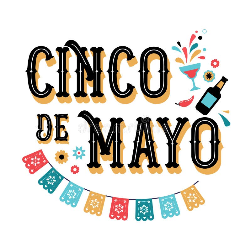 Cinco de Mayo - Maj 5, federal ferie i Mexico Fiestabaner- och affischdesign med flaggor stock illustrationer Cinco de Mayo - Maj 5, federal ferie i Mexico Fiestabaner- och affischdesign med flaggor stock illustrationer