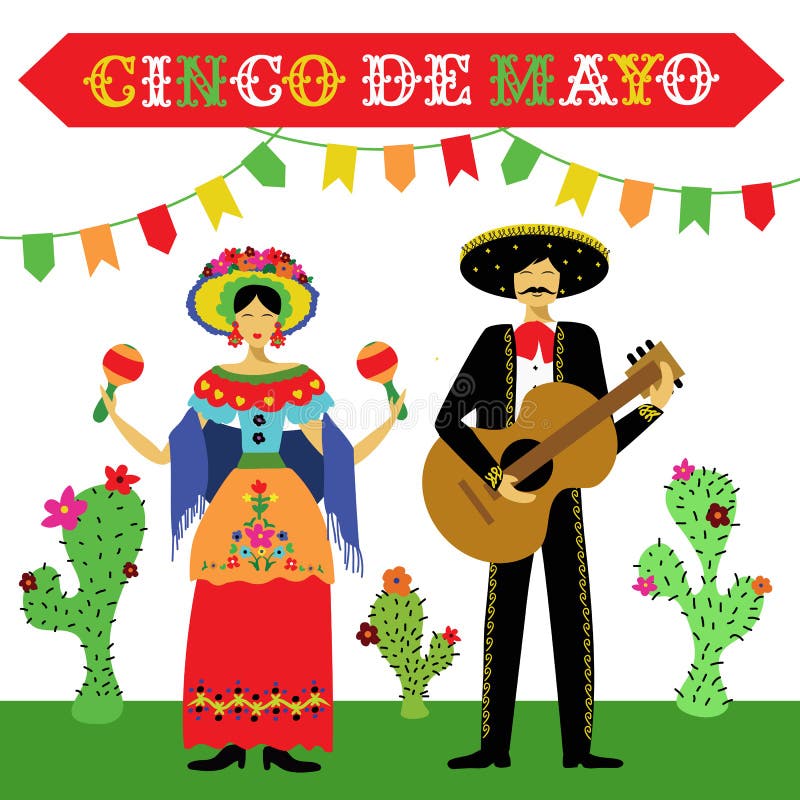 Cinco de Mayo Mexican-Feiertagsvektorillustration lizenzfreie abbildung Cinco de Mayo Mexican-Feiertagsvektorillustration lizenzfreie abbildung