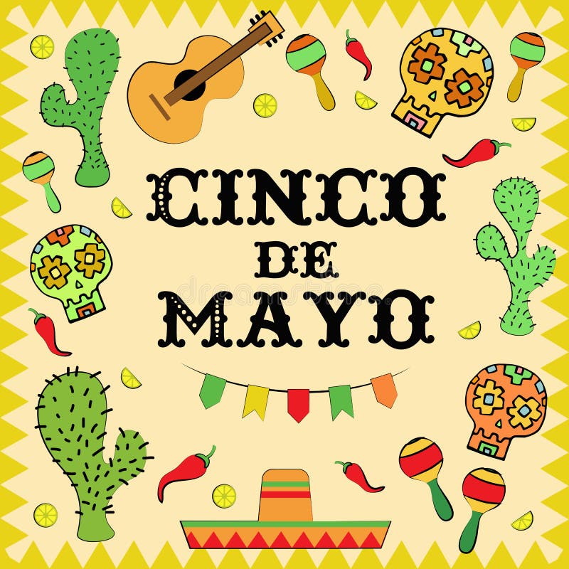 Cinco de Mayo Mexican-Feiertagsvektorillustration lizenzfreie abbildung Cinco de Mayo Mexican-Feiertagsvektorillustration lizenzfreie abbildung