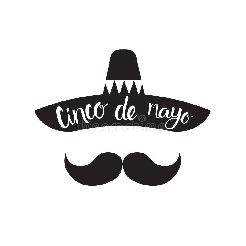 Cinco De Mayo Mexican Man Silhouette med sombreron och mustaschen på för Mexico för svart bakgrund traditionellt kort ferie vektor illustrationer Cinco De Mayo Mexican Man Silhouette med sombreron och mustaschen på för Mexico för svart bakgrund traditionellt kort ferie vektor illustrationer