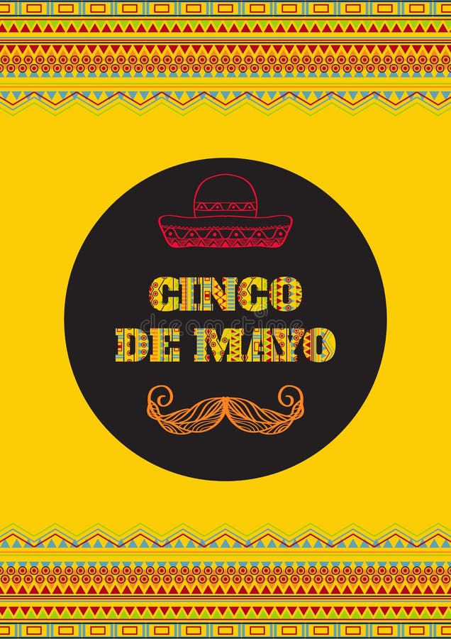 cinco de mayo Vektorhälsningkort, baner eller affisch royaltyfri illustrationer cinco de mayo Vektorhälsningkort, baner eller affisch royaltyfri illustrationer