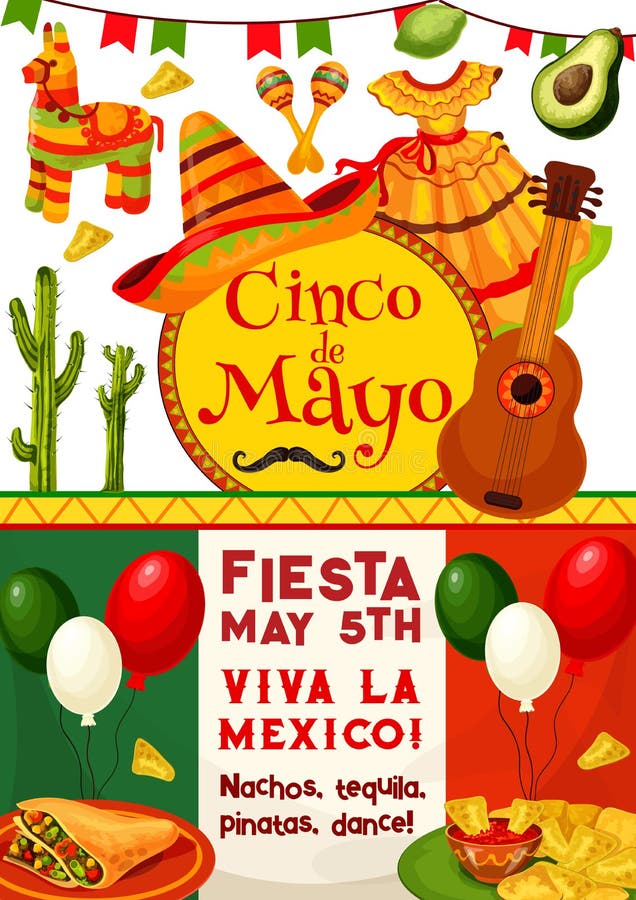 Cinco de Mayo, Viva Meksyk fiesta przyjęcia zaproszenie ilustracja wektor Cinco de Mayo, Viva Meksyk fiesta przyjęcia zaproszenie ilustracja wektor