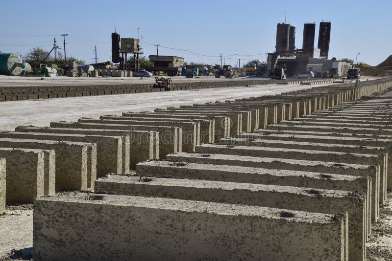 Cinder Blocks Lie on the Ground and Dried. on Cinder Block Production