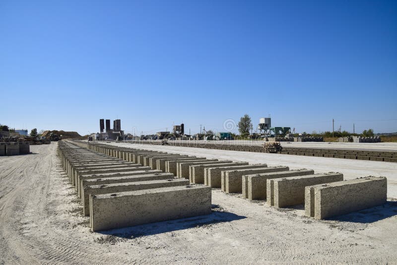 Cinder Blocks Lie on the Ground and Dried. on Cinder Block Production