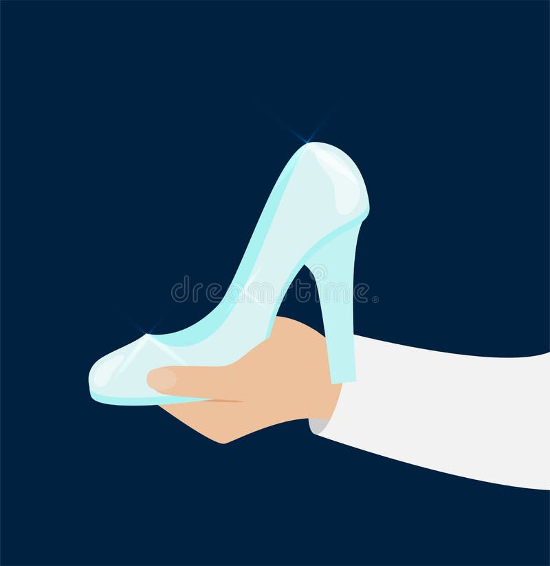 Cinderella Tries on the Glass Slipper Vector Flat Stock Vector Illustration of flat, card
