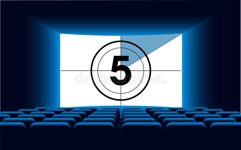 Cinema auditorium with screen and seats,illustration. royalty free illustration Cinema auditorium with screen and seats,illustration. royalty free illustration