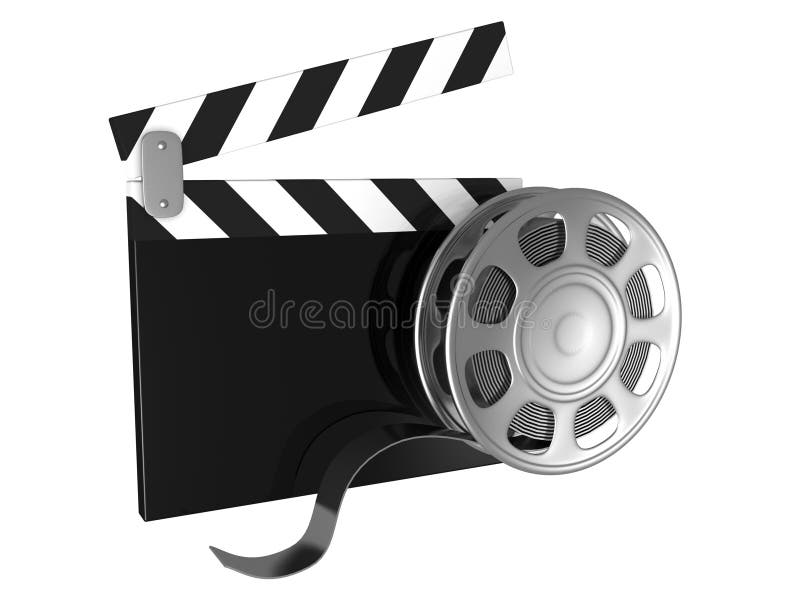 Cinema Clapper and Video Film Tape Stock Illustration Illustration of