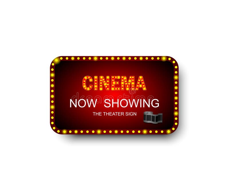 Cinema dell'insegna del modello con ombra Segno del teatro Intelaiatura a scatola del teatro o del cinema per gli annunci Insegna royalty illustrazione gratis Cinema dell'insegna del modello con ombra Segno del teatro Intelaiatura a scatola del teatro o del cinema per gli annunci Insegna royalty illustrazione gratis