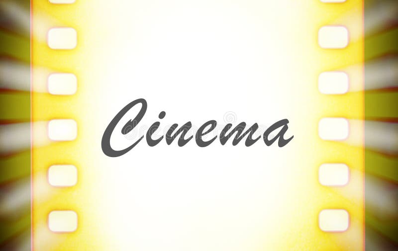 Cinema Film Strip with Movie Countdown and Light Rays. Movie Startup ...