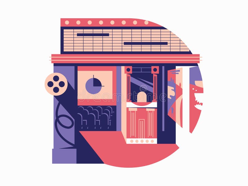 Cinema flat concept stock illustration Cinema flat concept stock illustration