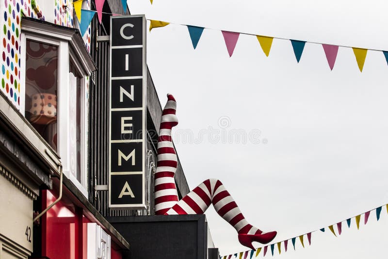 Cinema sing and facade stock photography Cinema sing and facade stock photography