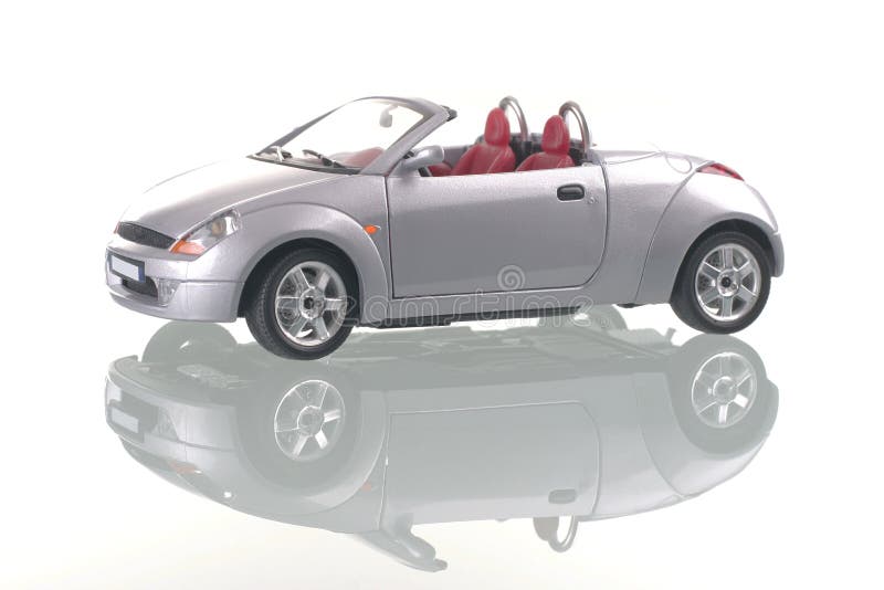 Cinereous car with reflection. royalty free stock photo