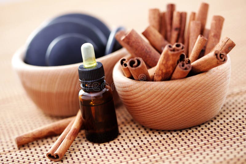 Cinnamon aromatherapy stock photo. Image of bottle, wellness 18893724
