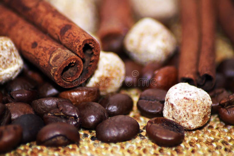 Cinnamon and Coffee Beans, Brown Food Stock Image Image of espresso, coffee 82966951