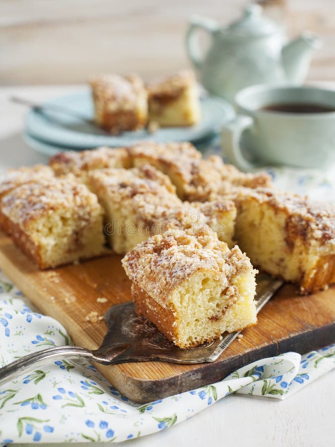 Cinnamon coffee cake stock image. Image of time, baked 52599555