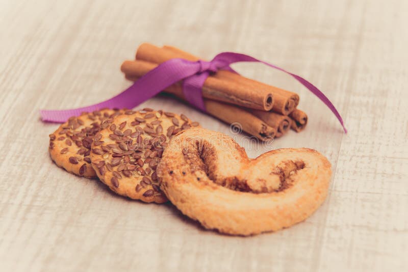 Cinnamon Cookies and Cinnamon Sticks Stock Image Image of fresh