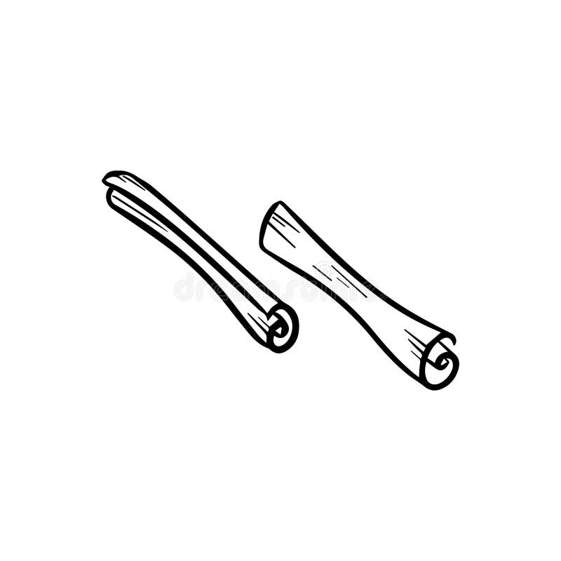 Cinnamon doodle icon. Vector isolated sketch image vector illustration