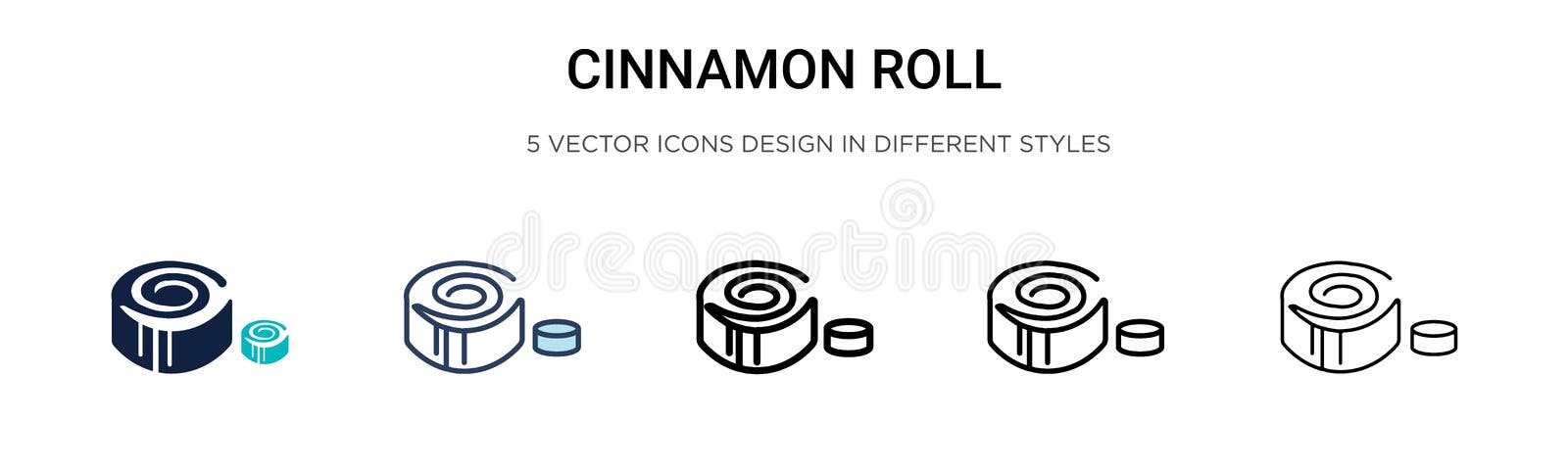 Cinammon Redemoinho Ícone Cartoon Vector. Roll Bun. Bolo Doce