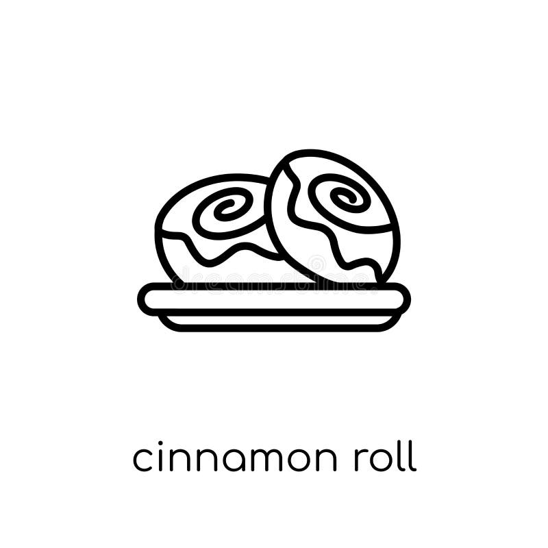 Cinammon Redemoinho Ícone Cartoon Vector. Roll Bun. Bolo Doce