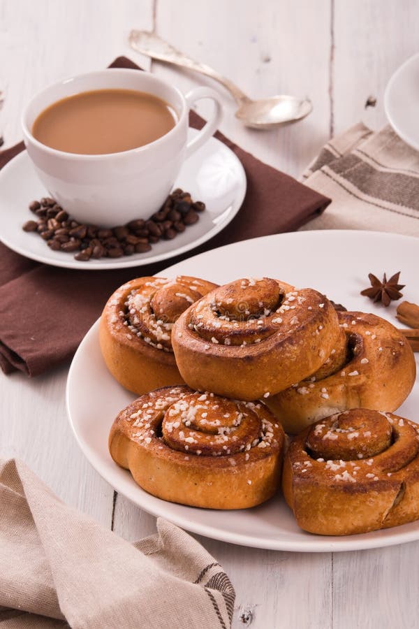 Cinnamon rolls. stock photo. Image of dish, food, glaze 113274448