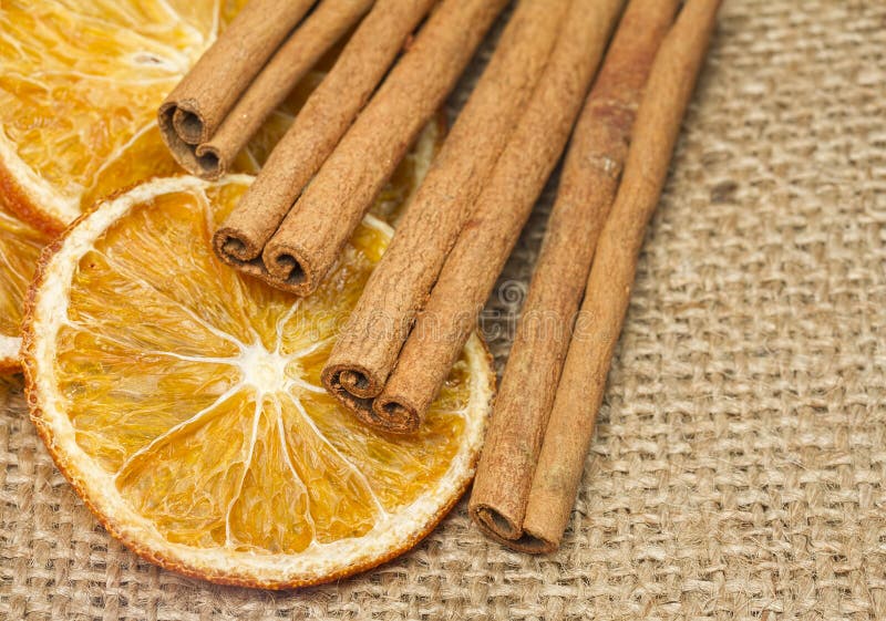 Cinnamon Sticks with Dried Orange Stock Photo Image of taste, color