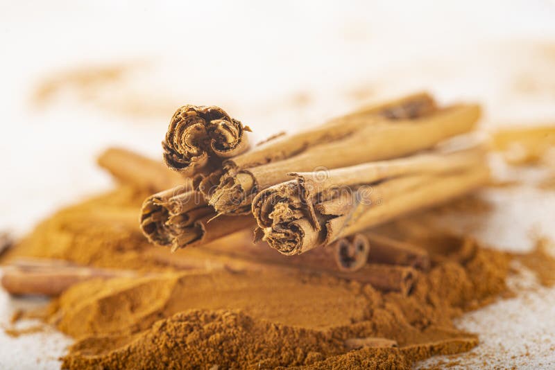 Cinnamon Sticks and Ground Powder Stock Photo Image of organic