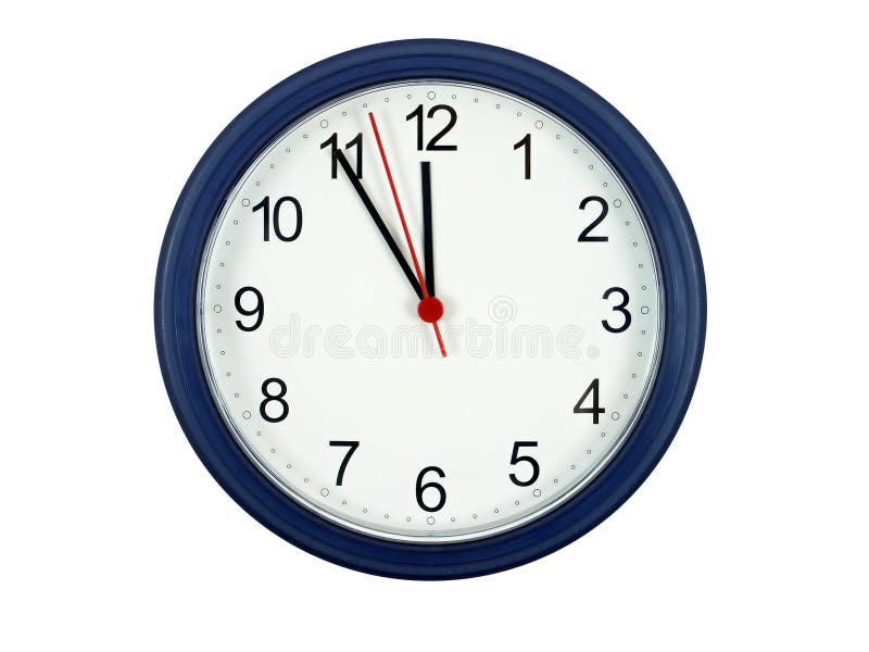 Five Minutes Till Midnight - Isolated Clock. Five Minutes Till Midnight - Isolated Clock