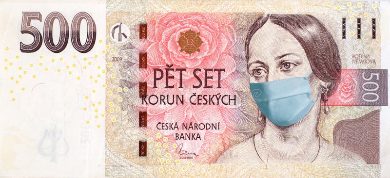 Cinquecento repubbliche ceca di ceskich korun czech durante la pandemia di coronavirus.