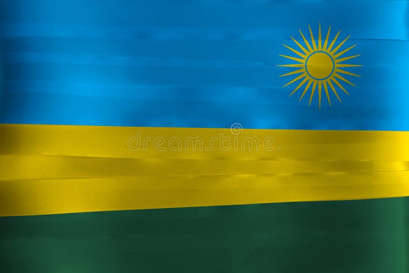 sequía flauta pañuelo de papel Cinta Colorida Como Bandera Nacional De Rwanda Una Tricolor Horizontal De  Amarillo Y Verde Azul Con Un Sol Amarillo Imagen de archivo - Imagen de  muestra, azul: 183725337
