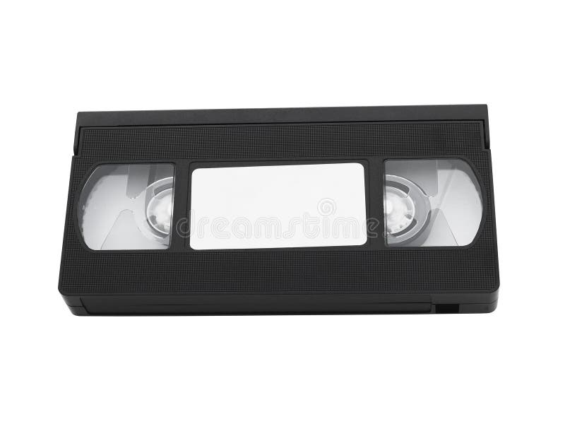 Cinta de cinta de video vieja con la etiqueta en blanco imágenes de archivo libres de regalías Cinta de cinta de video vieja con la etiqueta en blanco imágenes de archivo libres de regalías