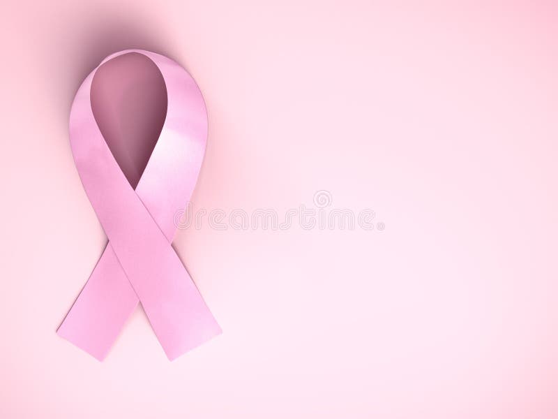Cinta rosada de la conciencia del cáncer de pecho en fondo rosado foto de archivo Cinta rosada de la conciencia del cáncer de pecho en fondo rosado foto de archivo
