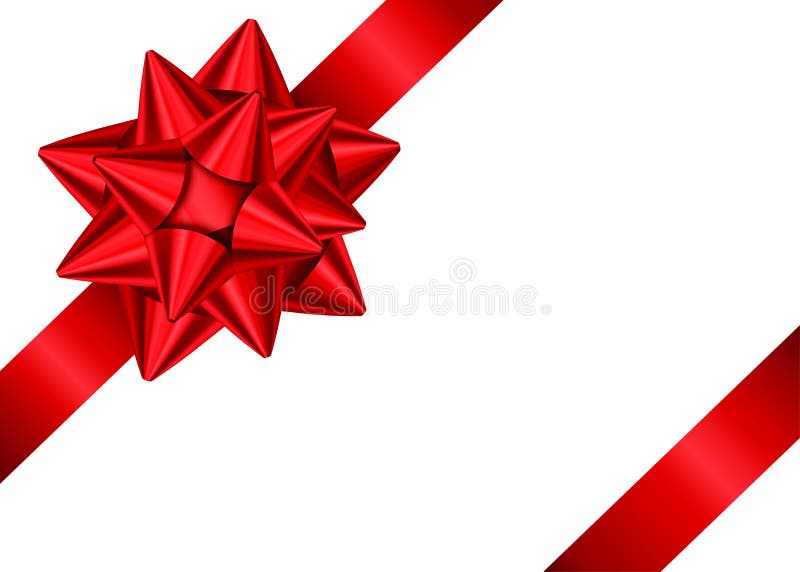 Cinta y arco rojos del regalo para la esquina de la decoración de la página stock de ilustración Cinta y arco rojos del regalo para la esquina de la decoración de la página stock de ilustración