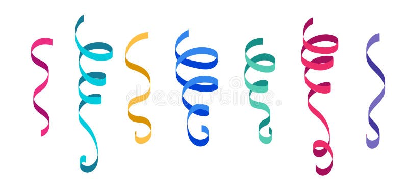 conjunto de cintas de carnaval serpentinas. ilustración vectorial 14494095  Vector en Vecteezy