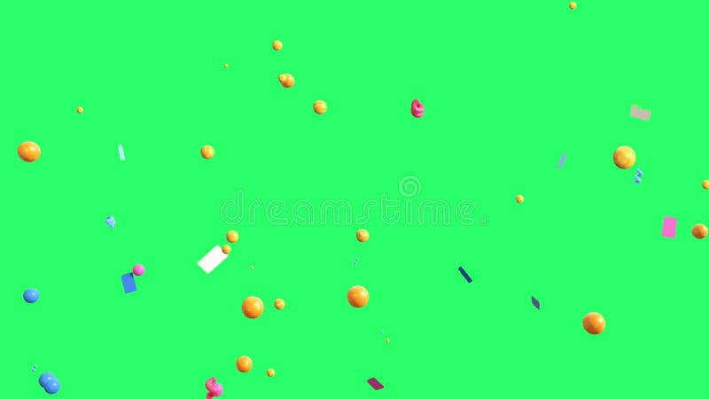 Cintas multicolores de animación cayendo sobre fondo verde. libre illustration