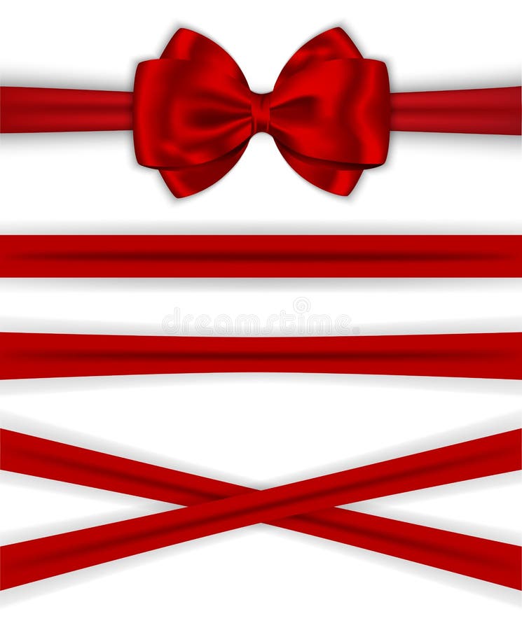 Cintas rojas con el arco lujoso para adornar los regalos y las tarjetas libre illustration Cintas rojas con el arco lujoso para adornar los regalos y las tarjetas libre illustration