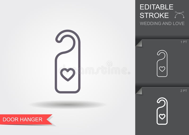 Cintre de porte avec le coeur Ligne icône avec l'ombre et la course editable illustration de vecteur Cintre de porte avec le coeur Ligne icône avec l'ombre et la course editable illustration de vecteur
