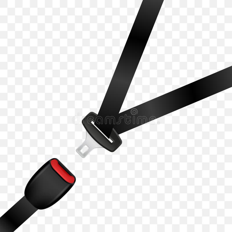 Cintura di sicurezza sbloccata realistica Cintura di sicurezza aperta dell'automobile illustrazione di stock Cintura di sicurezza sbloccata realistica Cintura di sicurezza aperta dell'automobile illustrazione di stock