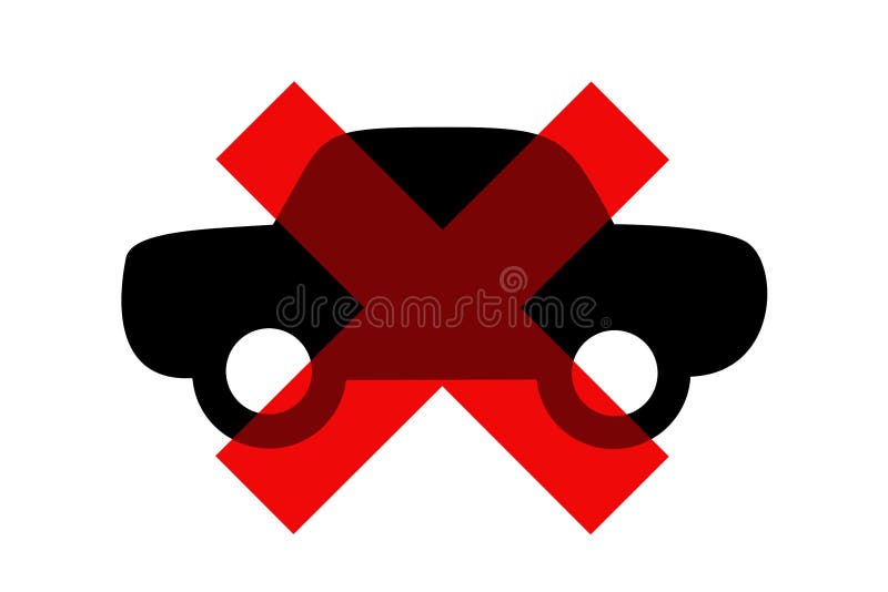 Car and automobile is discontinued, banned, prohibited, cancelled and abolished. Discontinuation, prohibition, cancellation and abolition of vehicle. Vector illustration isolated on white. Car and automobile is discontinued, banned, prohibited, cancelled and abolished. Discontinuation, prohibition, cancellation and abolition of vehicle. Vector illustration isolated on white