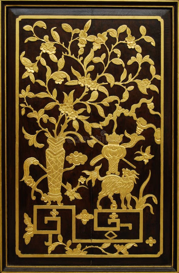 Escultura em madeira chinesa imagem de stock