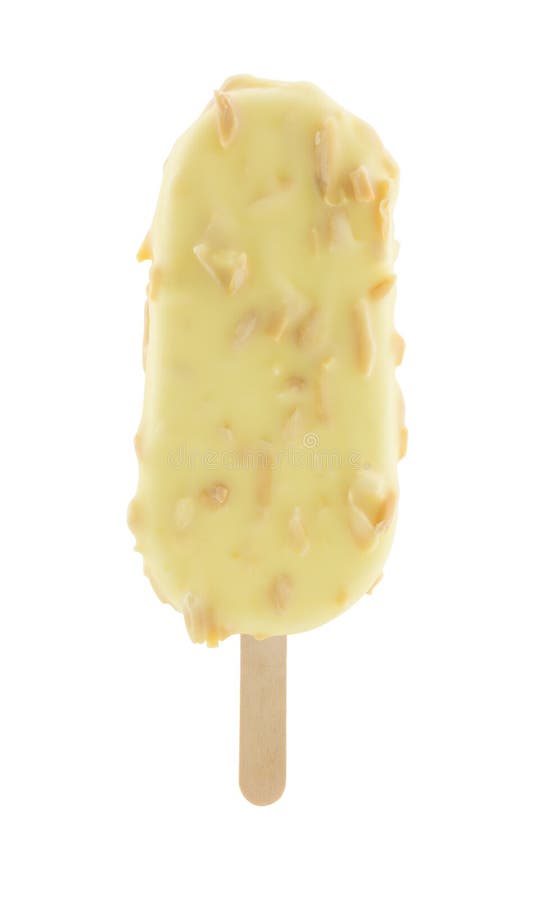 Cioccolata bianca e mandorle rivestite del gelato immagine stock libera da diritti Cioccolata bianca e mandorle rivestite del gelato immagine stock libera da diritti