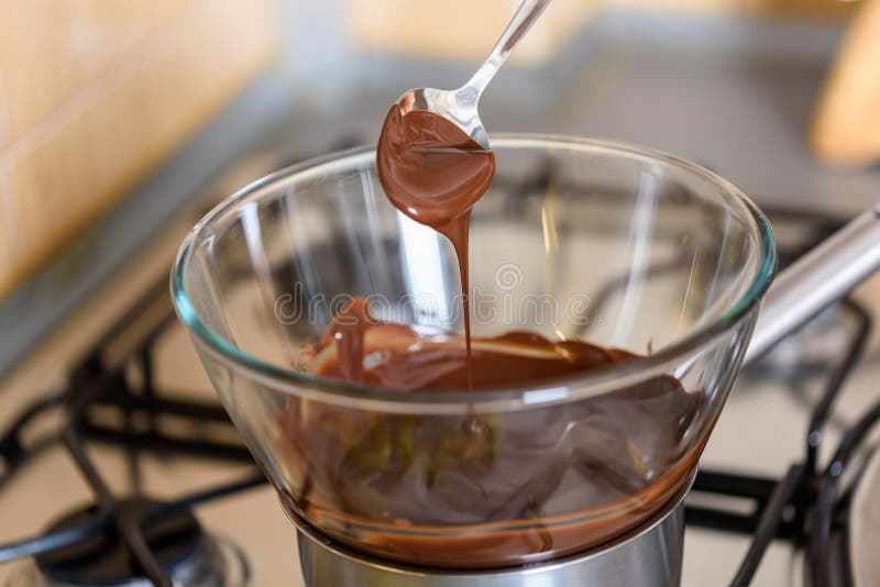 Melting Chocolate On Stove For Cooking. Melting Chocolate On Stove For Cooking