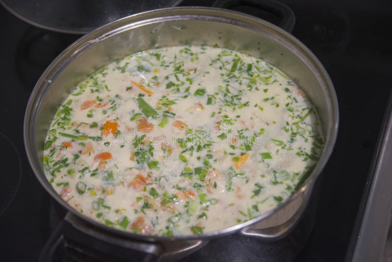 Ciorba Radauteana , a typical sour chicken soup with garlic, vegetables and cream, originally from the city of Radauti