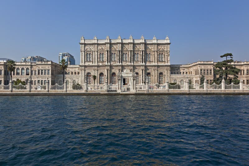 Ciragan Palace along the sea front in istanbul