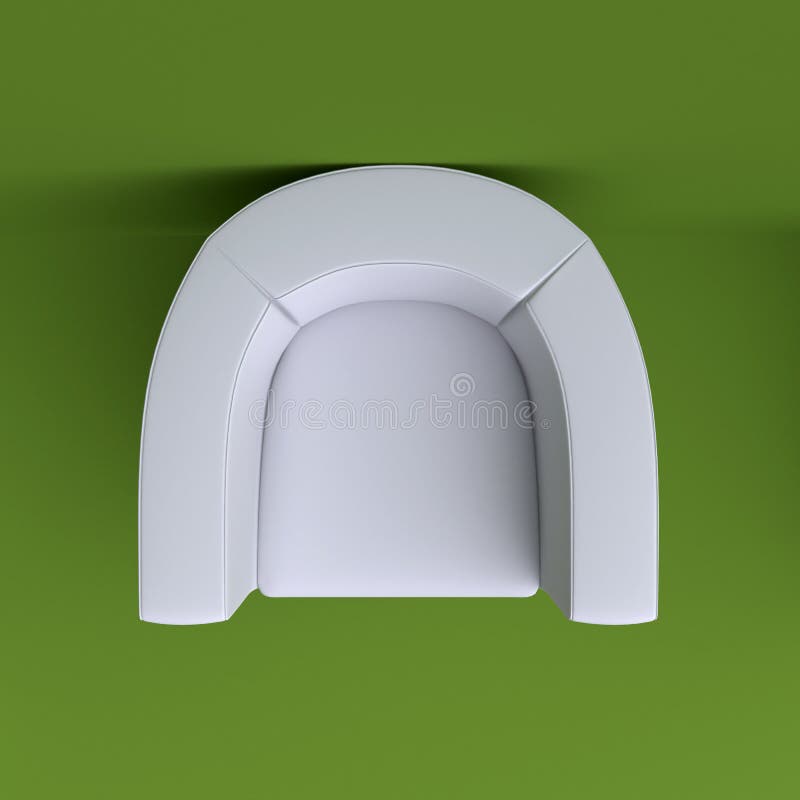 Circle Armchair in Corner of the Room. Top View Stock Illustration