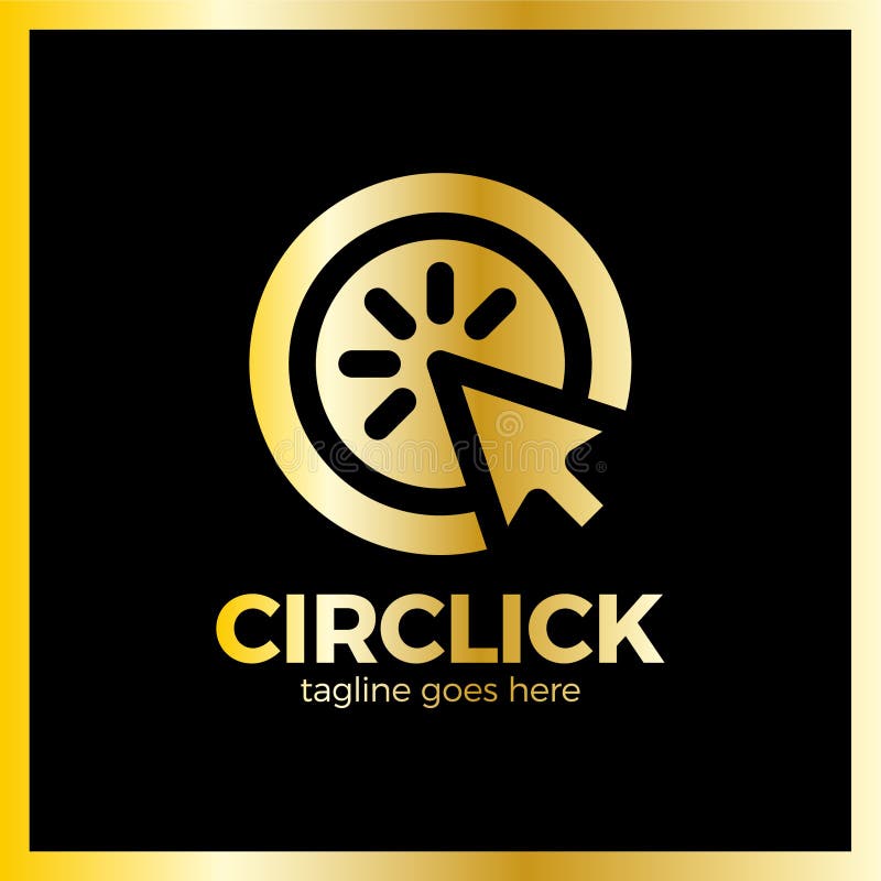 Circle Arrow Click Icon. Line Mouse cursor Logotype vector illustration