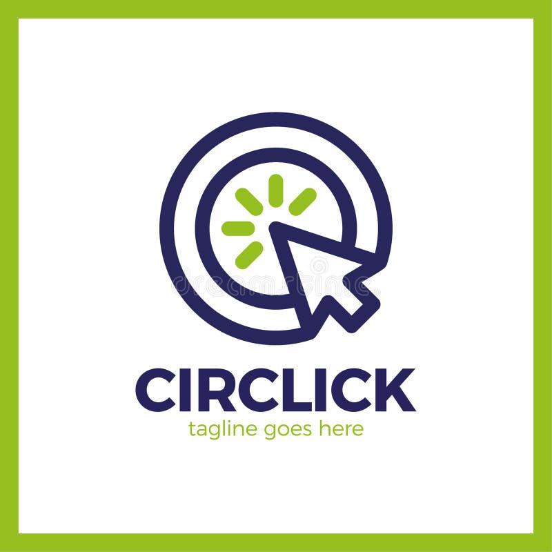 Circle Arrow Click Icon. Line Mouse cursor Logotype vector illustration