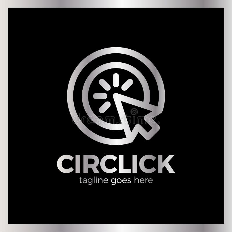 Circle Arrow Click Icon. Line Mouse cursor Logotype.