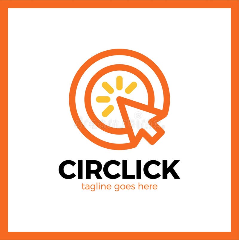 Circle Arrow Click Icon. Line Mouse cursor Logotype vector illustration