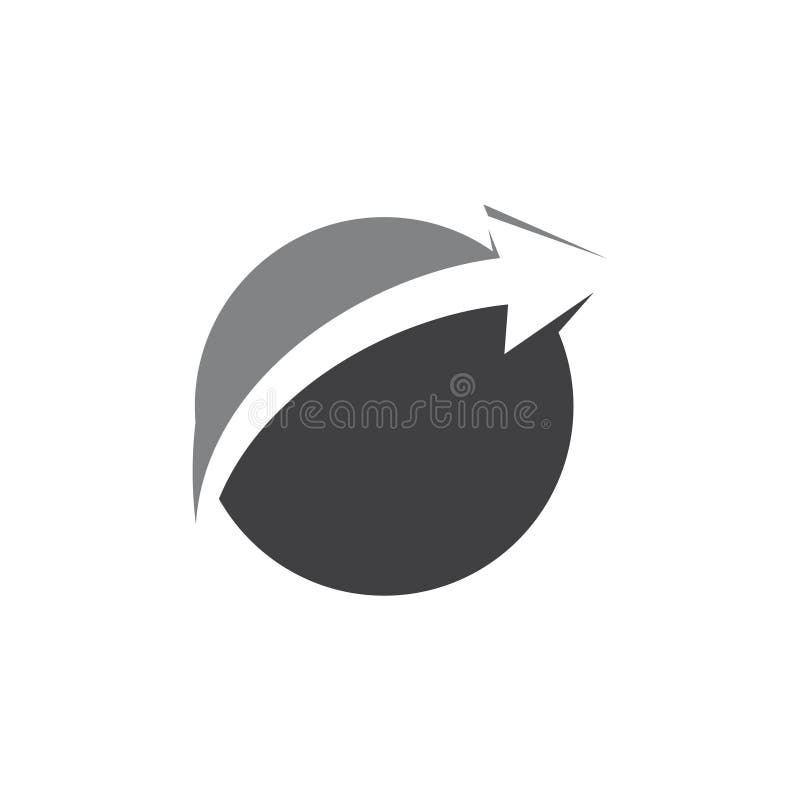 Circle arrow planet simple geometric logo vector stock illustration